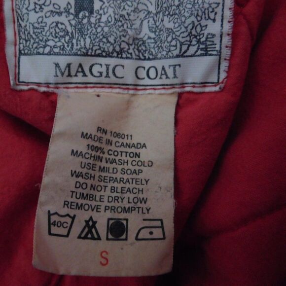 Vintage Long Canvas Cotton Barn Coat Field Chore Lined Insulated Pink Sz Small - Picture 5 of 10